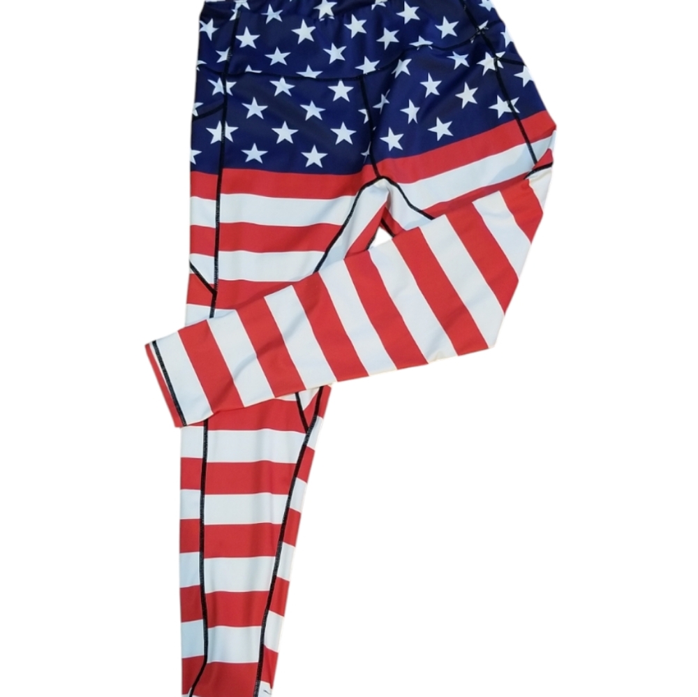 American Flag Leggings Womans Size XXL